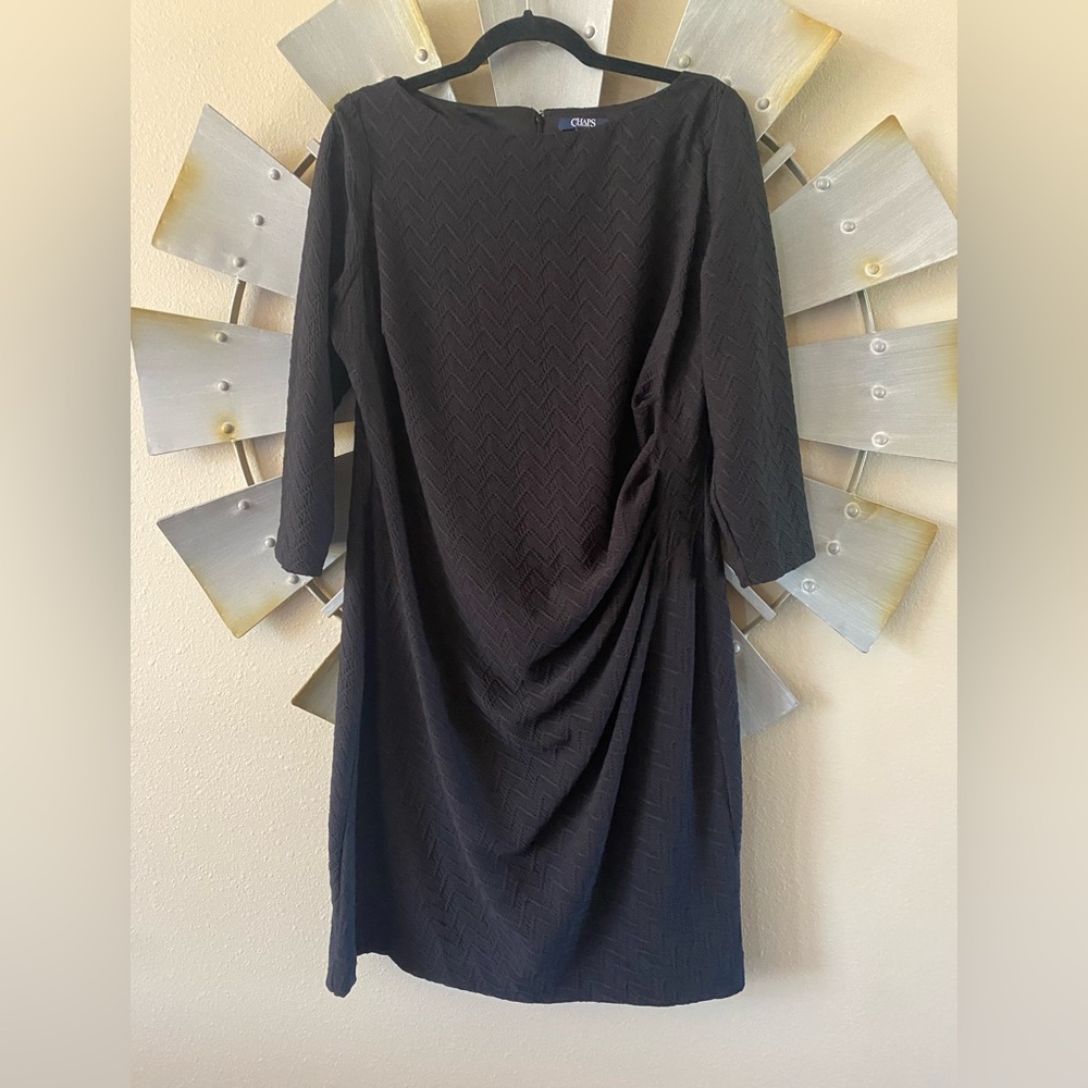 EUC Chaps Black Textured Dress